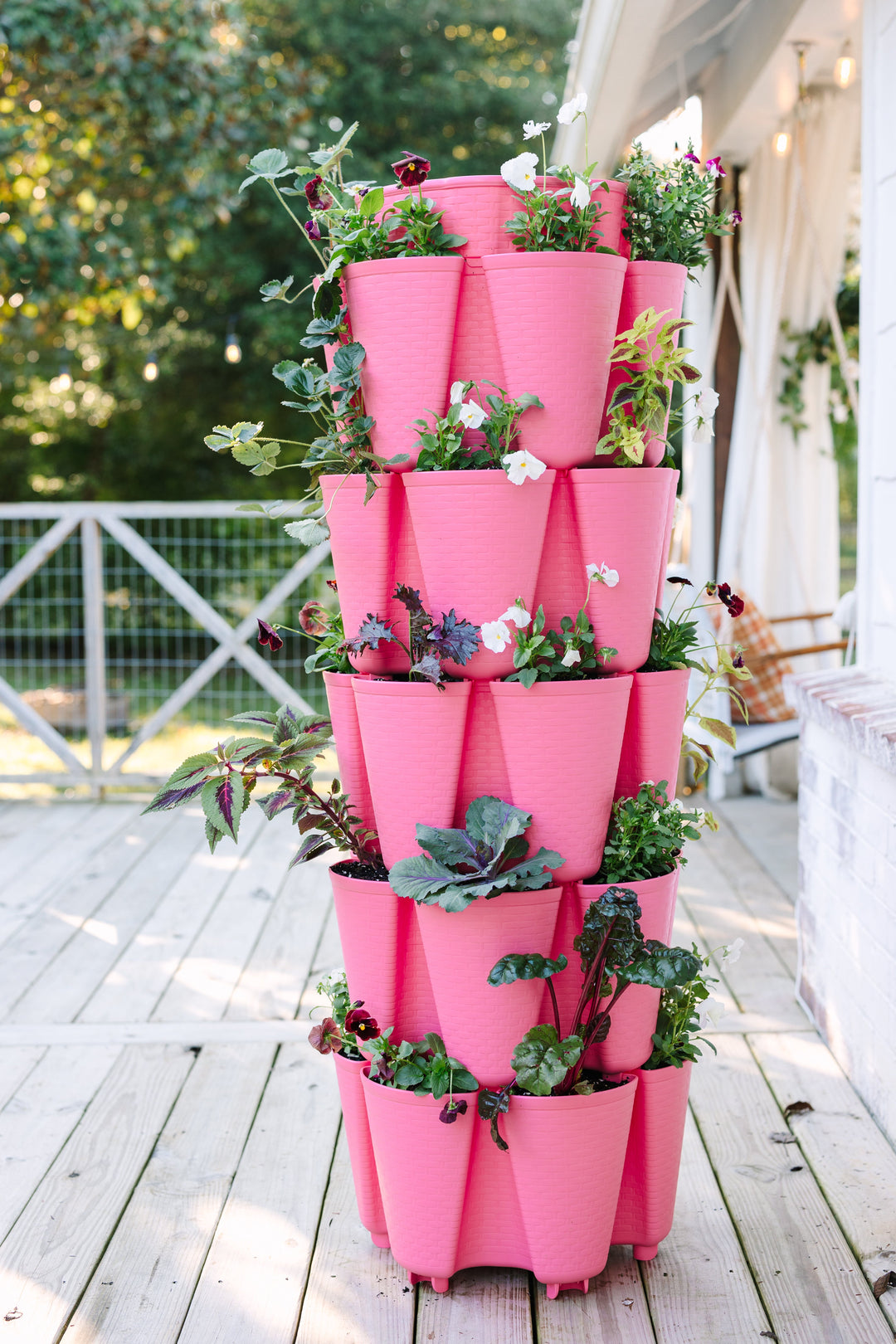 5 Tier GreenStalk Garden Original Vertical Planter - Basket Weave Texture