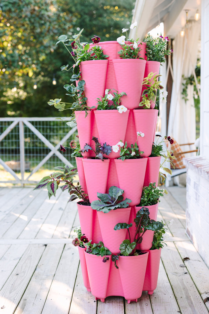 5 Tier GreenStalk Garden Original Vertical Planter - Basket Weave Texture