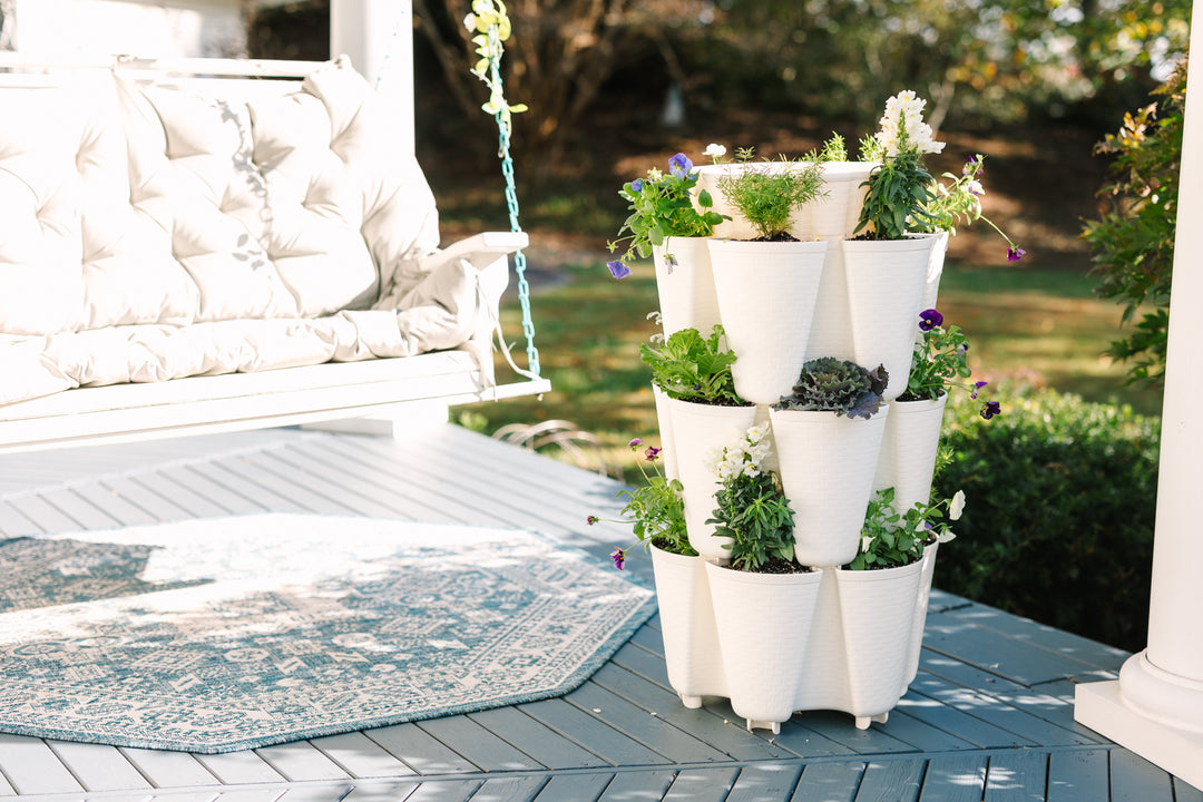 3 Tier GreenStalk Garden Original Vertical Planter - Basket Weave Texture