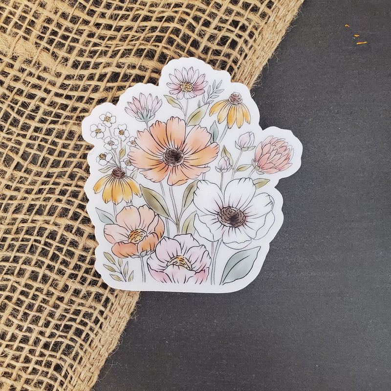 Clear Wildflower Bunch Sticker