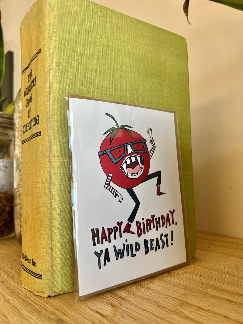 Tomato Wild Beast Birthday Greeting Card