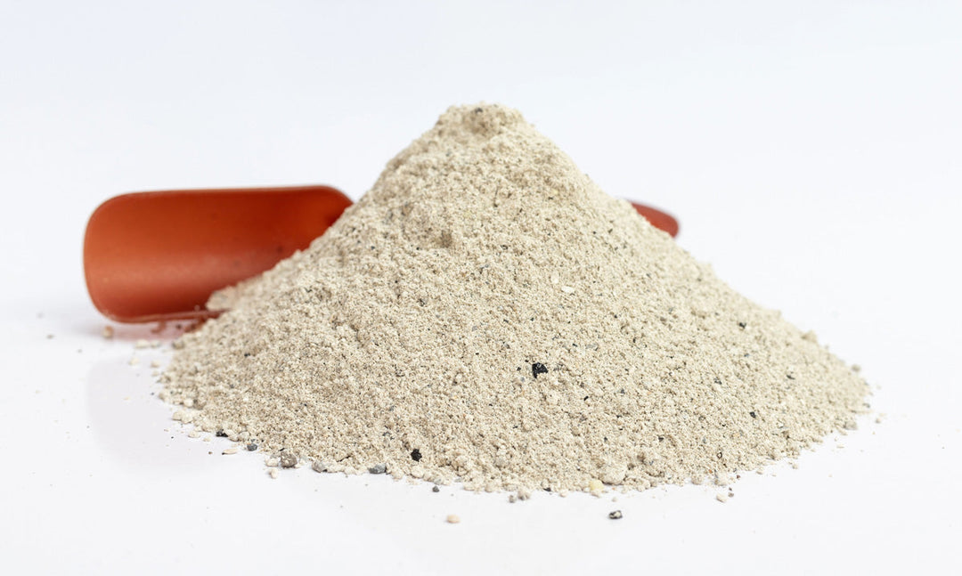 A pile of bone meal fertilizer.