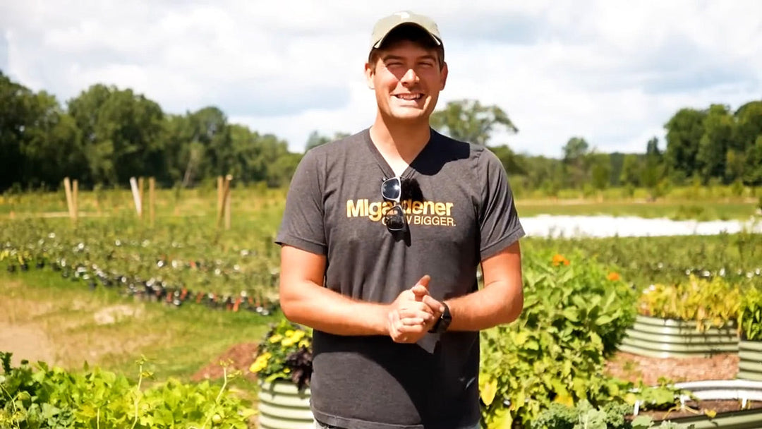 A man standing in a beautiful fall garden.