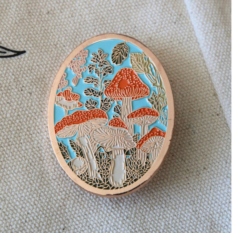 Botanical Mushroom Pin
