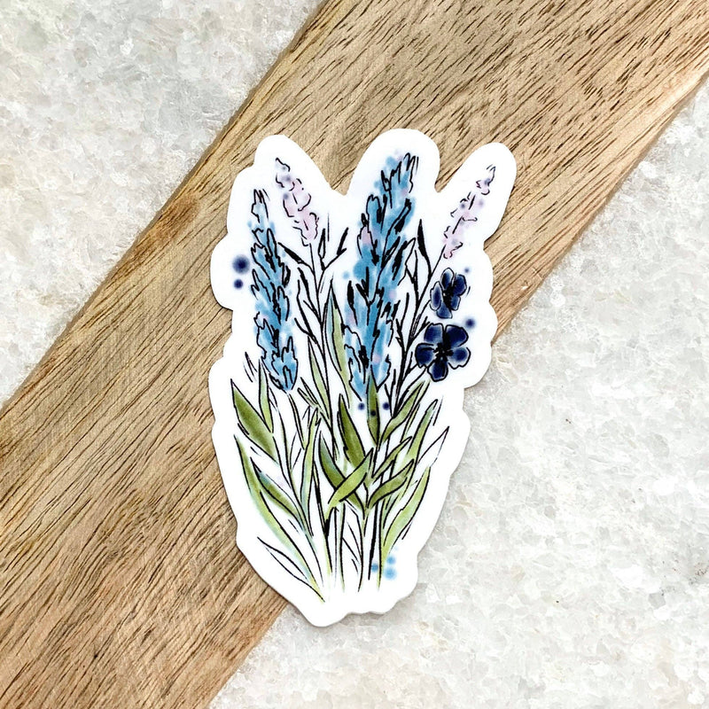 Blue and Purple Floral Stems Sticker