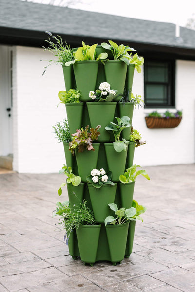 5 Tier GreenStalk Original Vertical Planter | Evergreen (Basic Texture) 