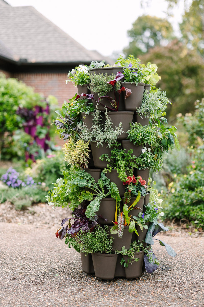 7 Tier GreenStalk Leaf Vertical Planter | Beautiful Black (Basic Texture) (Copy) 