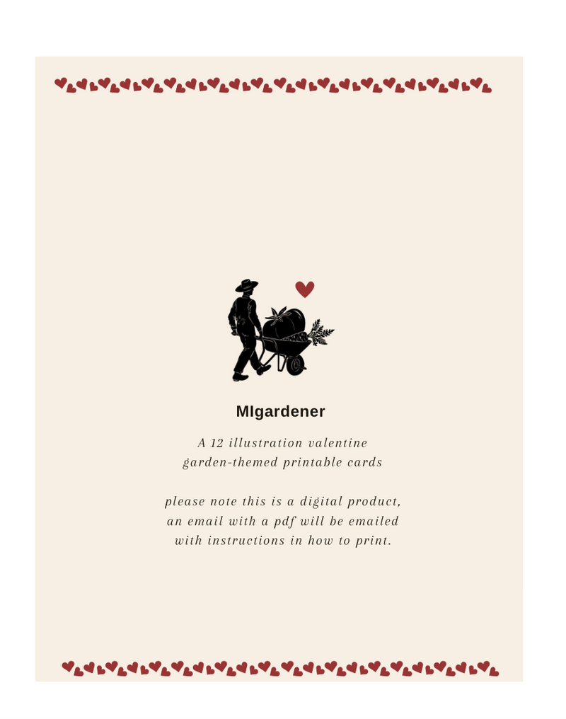 MIgardener Valentine Garden Theme Printable Cards