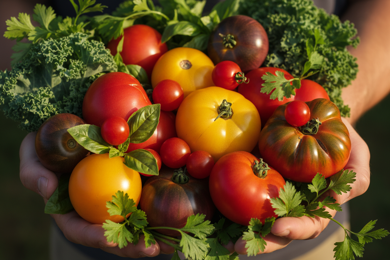 a bit closer and more variety in tomatoes 
