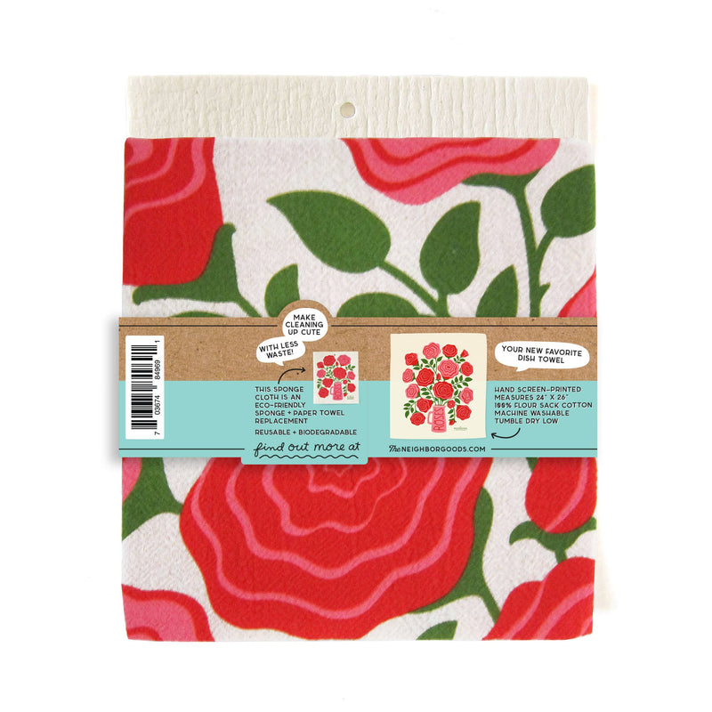 Rose - Tea Towel + Sponge Cloth Set