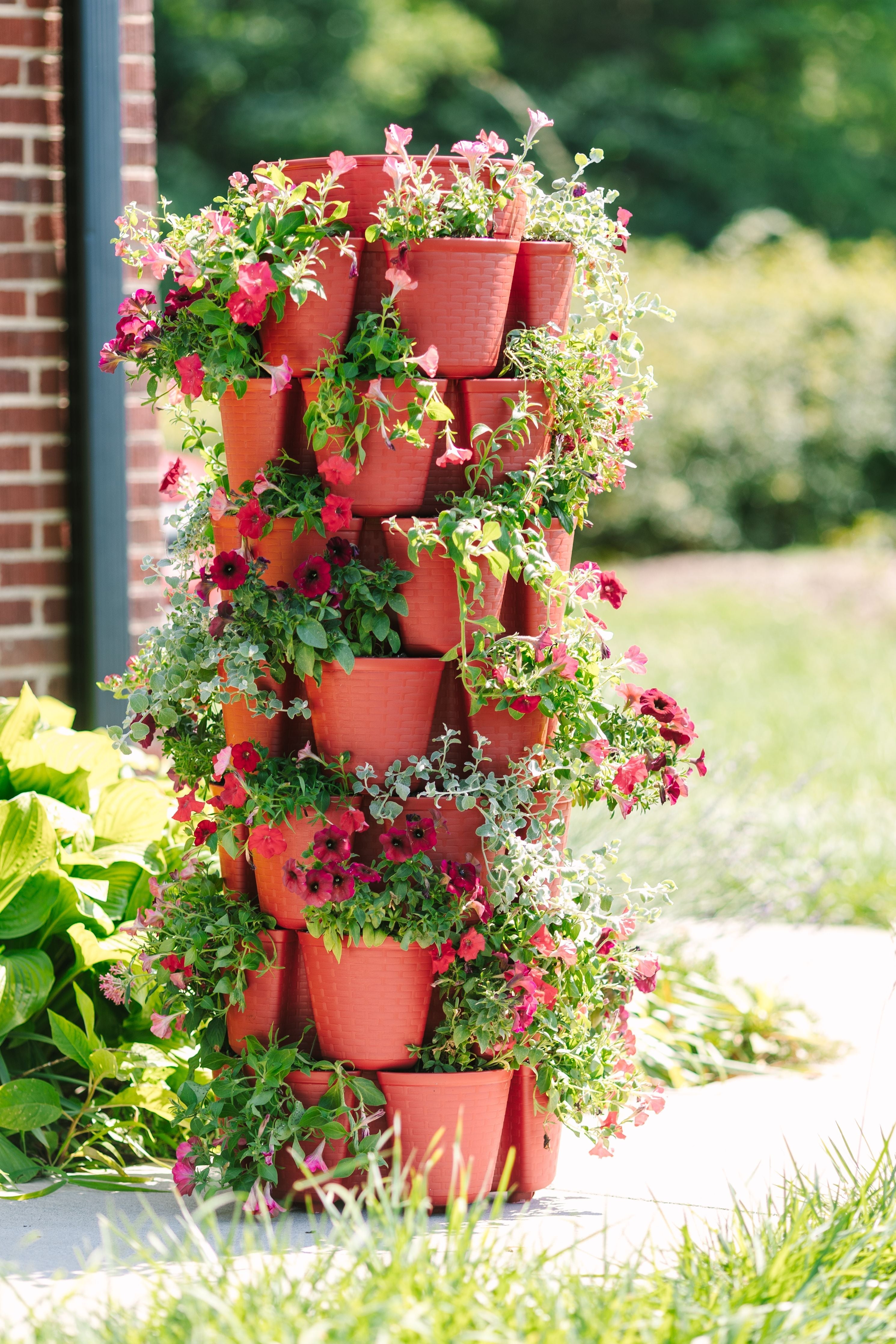 フラワー・ガーデニング trururu 7 Tier GreenStalk Garden Leaf Vertical Planter - Basket Weave