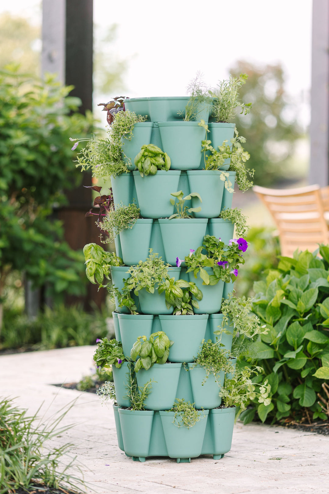 vertical hanging planter 7 Tier GreenStalk Garden Leaf Vertical Planter - Basic Texture Stunning Stone