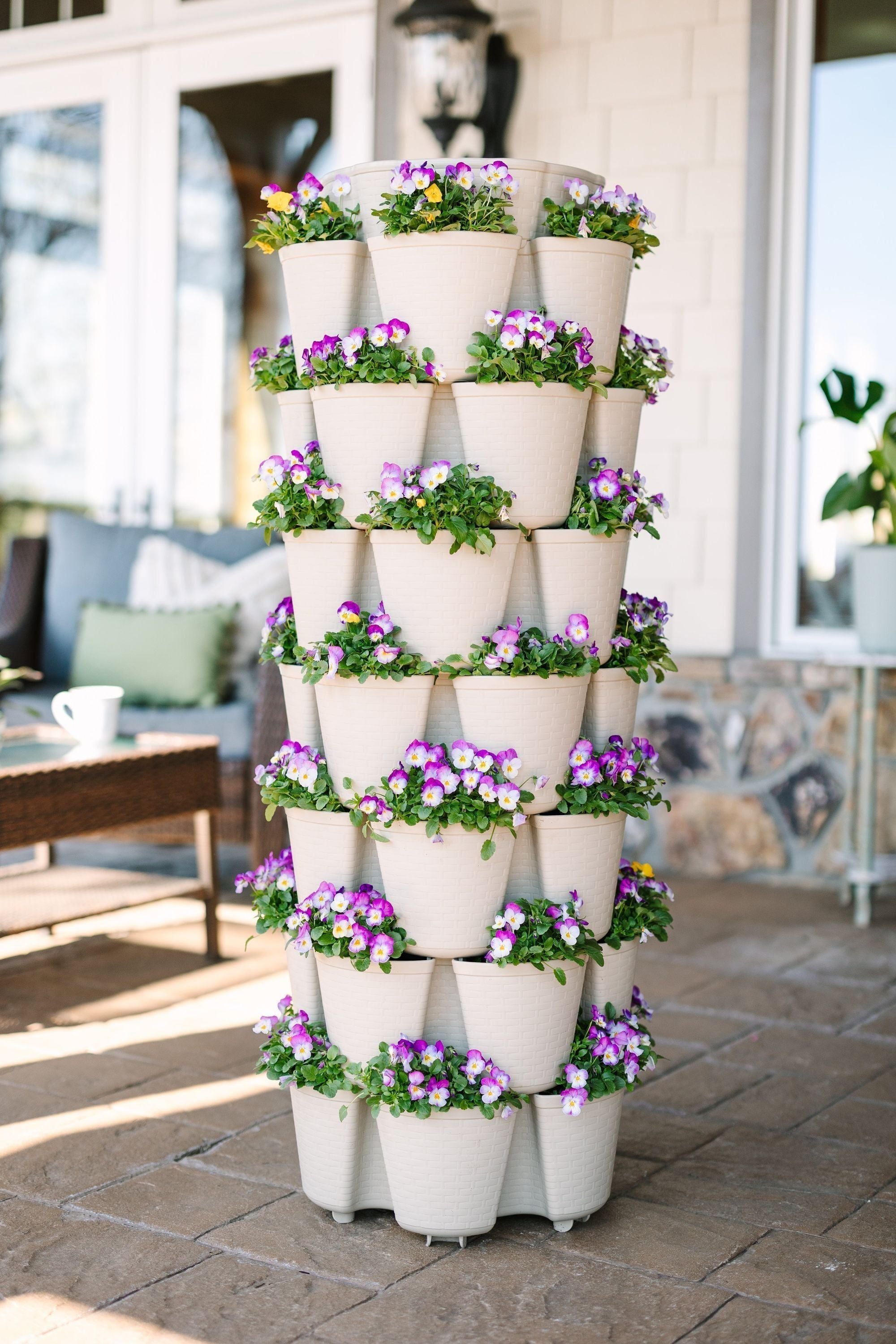 7 Tier GreenStalk Garden Leaf Vertical Planter - Basket Weave