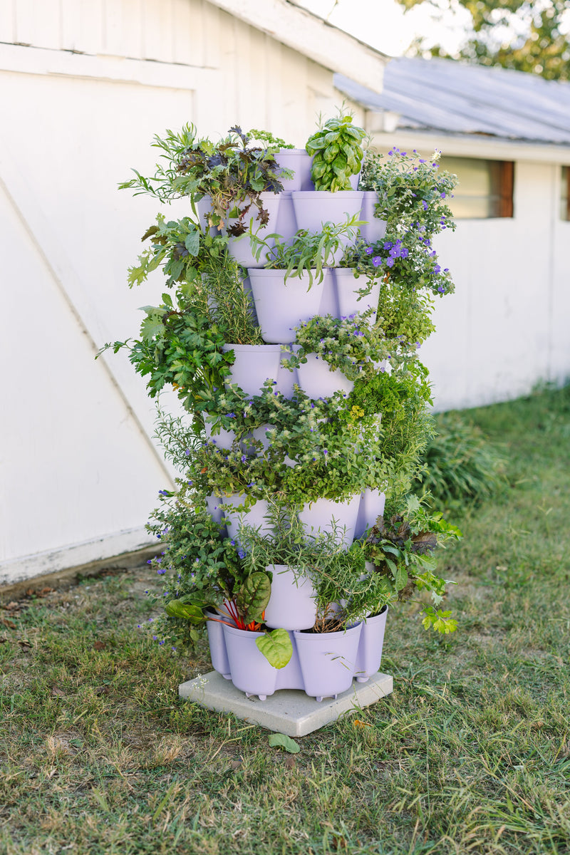 7 Tier GreenStalk Leaf Vertical Planter | Lilac (Basic Texture)