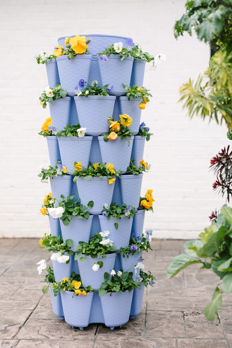 7 Tier GreenStalk Leaf Vertical Planter | Lilac (Basket Weave Texture)