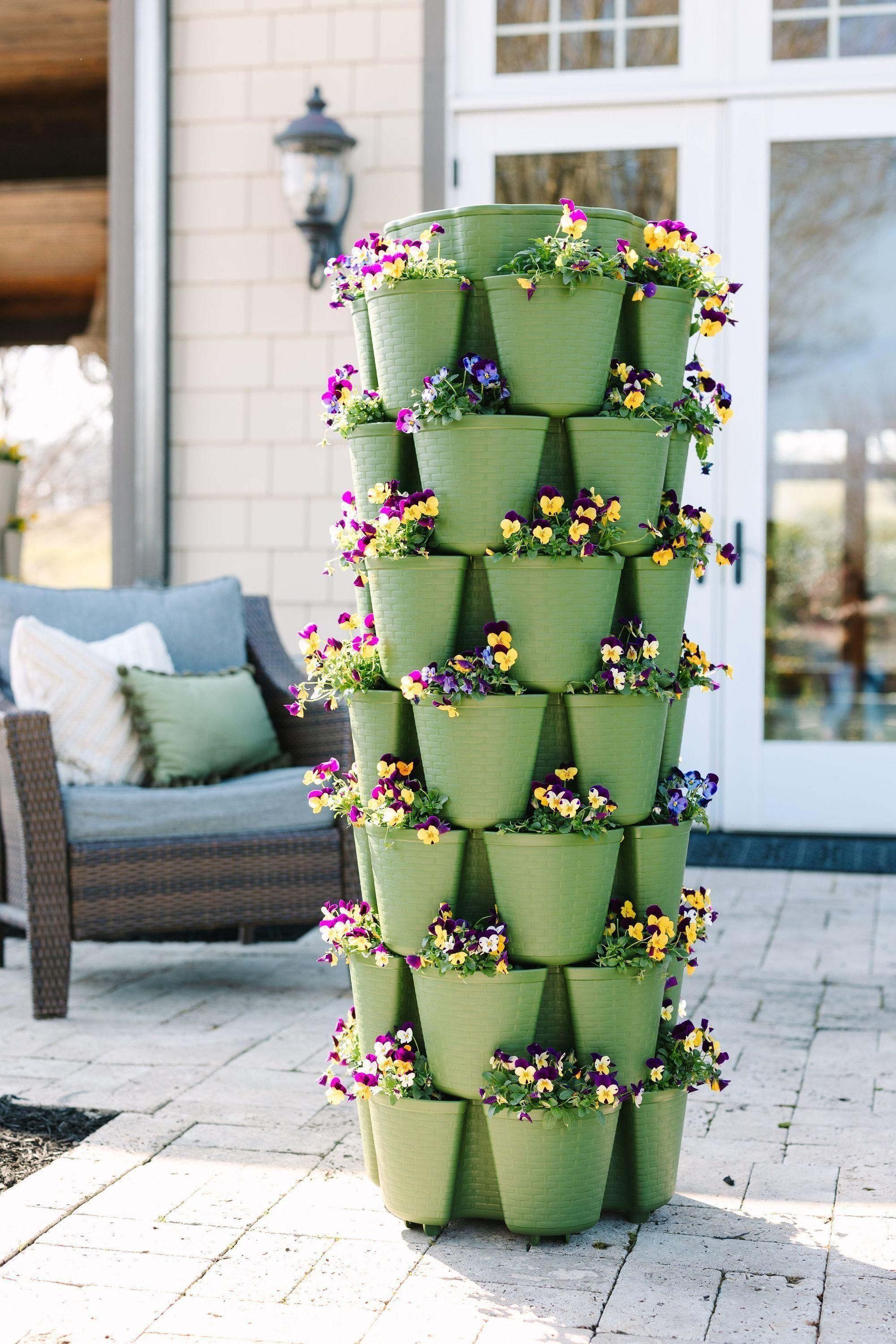 7 Tier GreenStalk Garden Leaf Vertical Planter - Basket Weave
