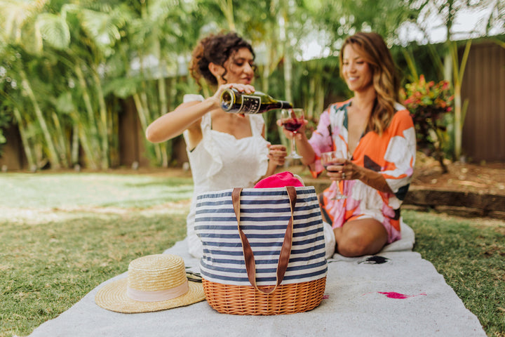 Coronado Canvas and Willow Basket Tote