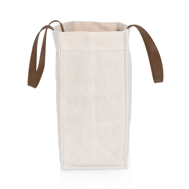 Market Waxed Canvas Tote with Leatherette Handles