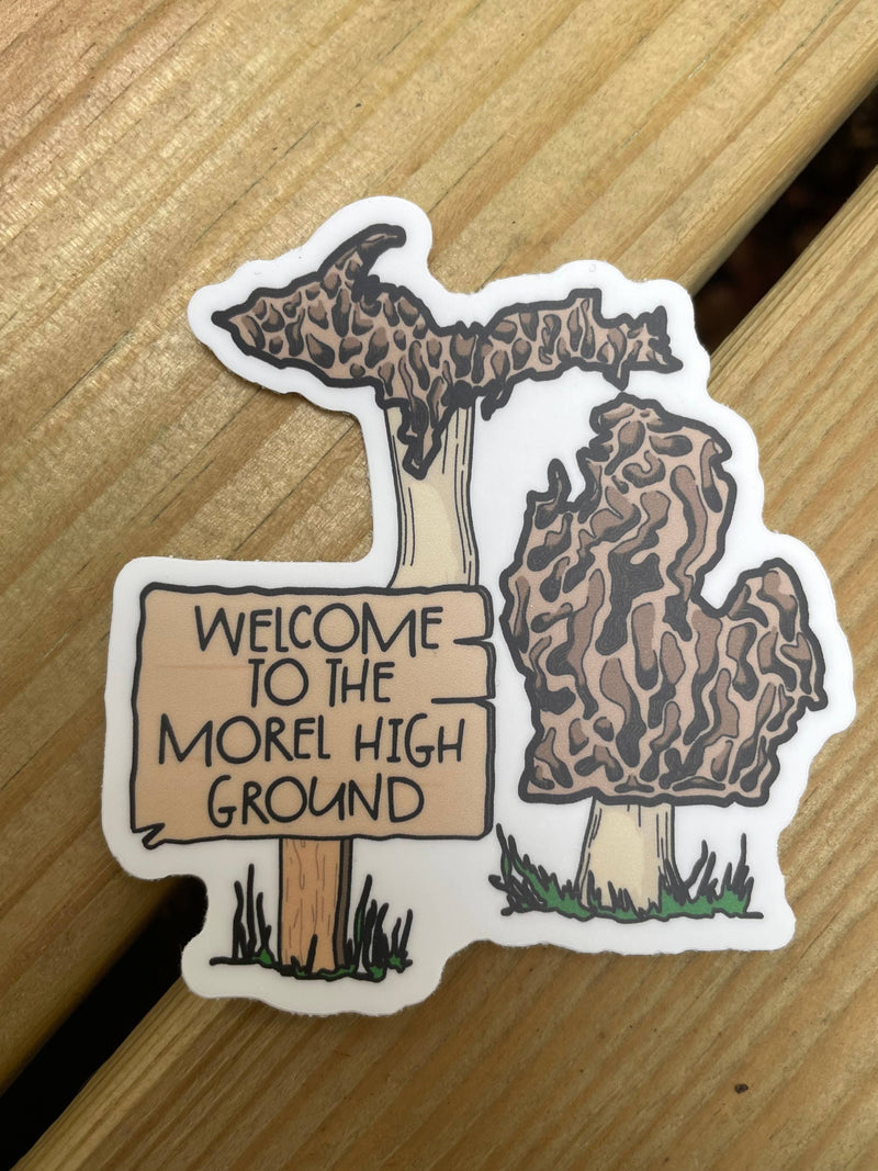 Welcome to the Morel High Ground Mushroom Michigan Sticker