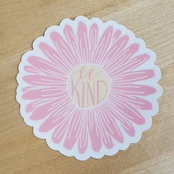 Be Kind Pink Daisy Sticker