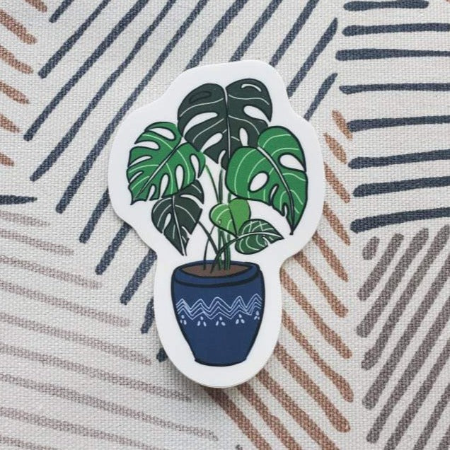 Blue Pot House Plant Sticker